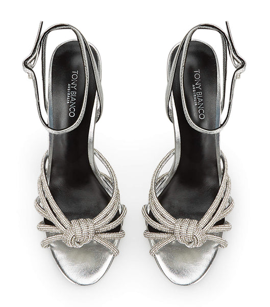 Tony Bianco Kyla Silver Foil 11cm Strappy hæle Sølv | DDKVO45465