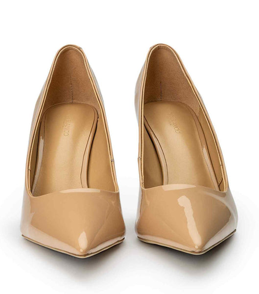 Tony Bianco Kysaia Nude Lak 9.5cm Court Sko Beige | DDKVO26829