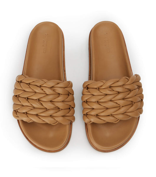 Tony Bianco Layton Biscuit Nappa Badesandaler Brune | LDKTR42430