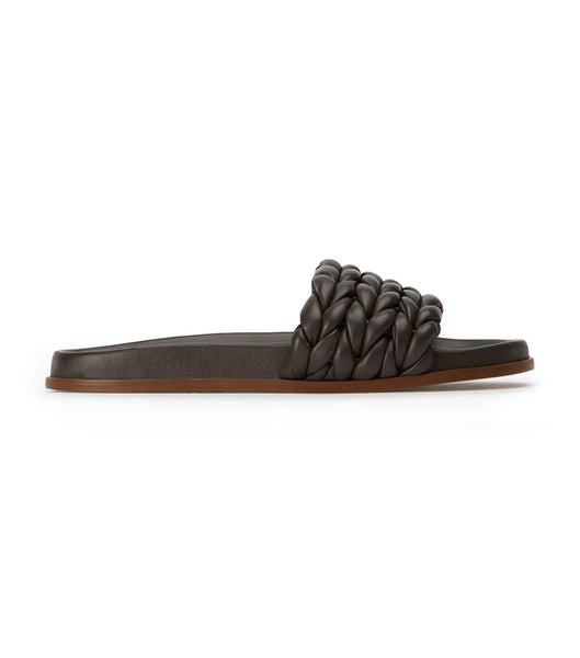 Tony Bianco Layton Chocolate Nappa Badesandaler Chokolade | DKJKU80598