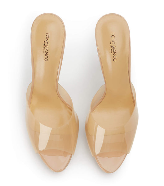 Tony Bianco Liquid Nude Vinylite/Nude Lak 12cm Platform Sko Beige | DKXMI84466