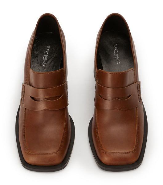 Tony Bianco Lomax Cognac 6.5cm Loafers Brune | DKDYB96710