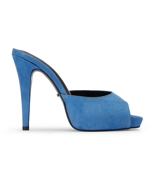 Tony Bianco Love Blue Ruskind 12cm Platform Sko Blå | YDKVQ79377