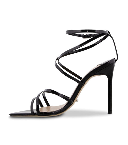 Tony Bianco Marcy Black Lak 10.5cm Strappy hæle Sort | QDKWA45026