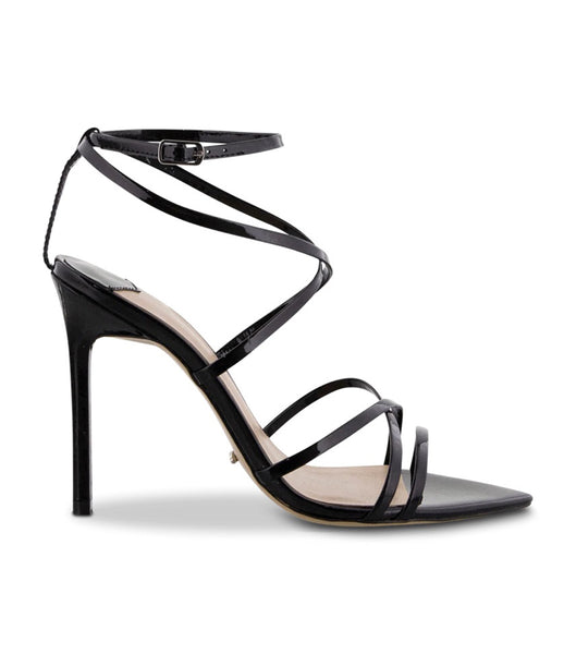 Tony Bianco Marcy Black Lak 10.5cm Strappy hæle Sort | QDKWA45026