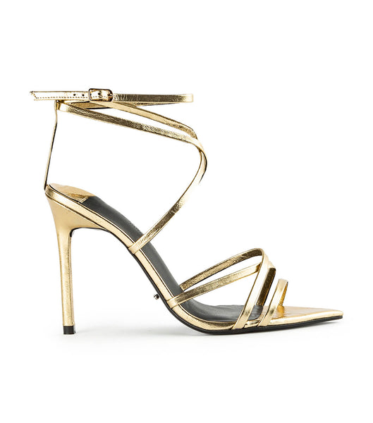 Tony Bianco Marcy Gold Foil 10.5cm Brudehæle Guld | DKICD96844