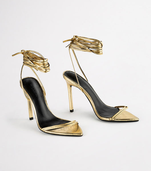 Tony Bianco Millie Gold Foil 10.5cm Stilethæle Guld | YDKVQ85273