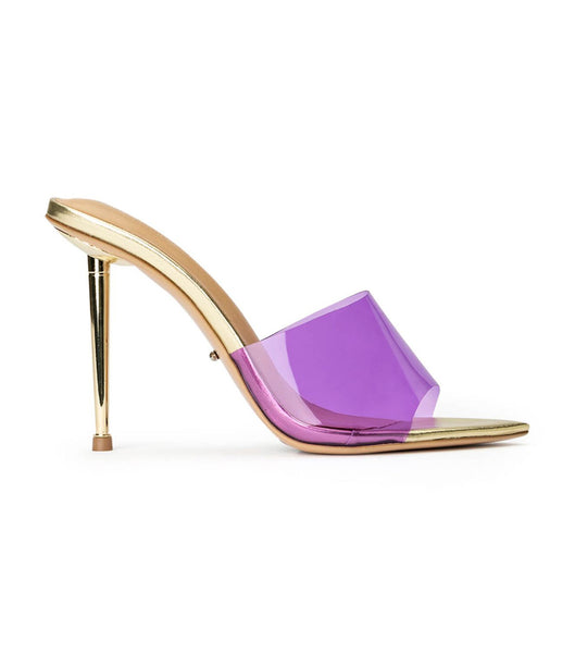 Tony Bianco Mylo Purple Vinylite/Gold 10.5cm Event hæle Lilla Guld | GDKUC93844