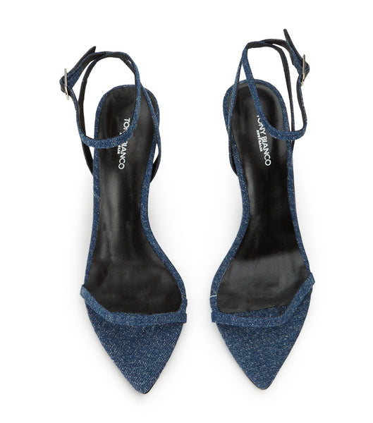 Tony Bianco Myra Blue Denim 10.5cm Bling hæle Blå | ADKWC22967