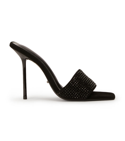 Tony Bianco Naomi Black Crystal/Black Ruskind 10.5cm Event hæle Sort | EDKVG71172