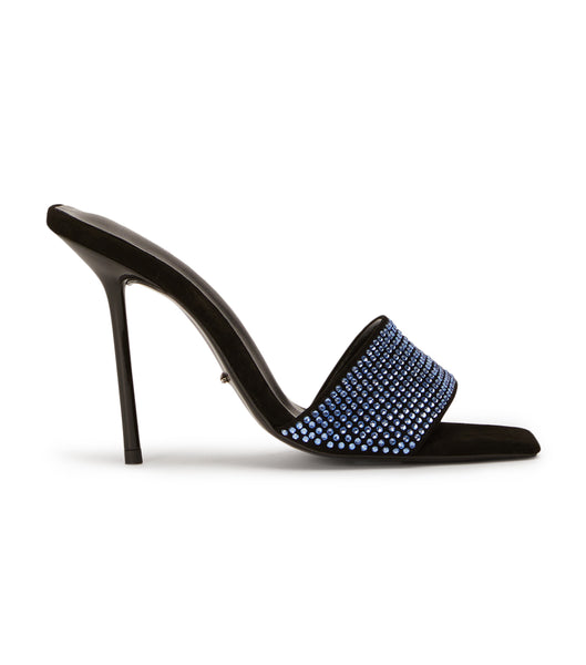 Tony Bianco Naomi Blue Crystal/Black Ruskind 10.5cm Stilethæle Blå Sort | DKDFL79649