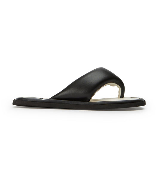 Tony Bianco Nikki Black Nappa Badesandaler Sort | DDKVO76264