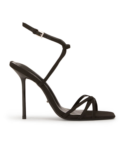 Tony Bianco Nomad Black Crepe 10.5cm Strappy hæle Sort | DKDFL23009