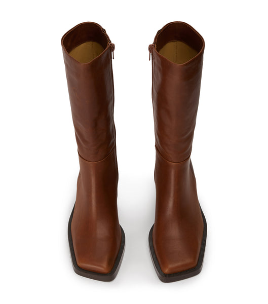 Tony Bianco Prestige Cognac 8cm Knæhøje støvler Brune | MDKHR11881