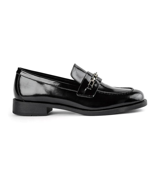 Tony Bianco Rebecca Black Hi Shine 2.5cm Loafers Sort | PDKER91321