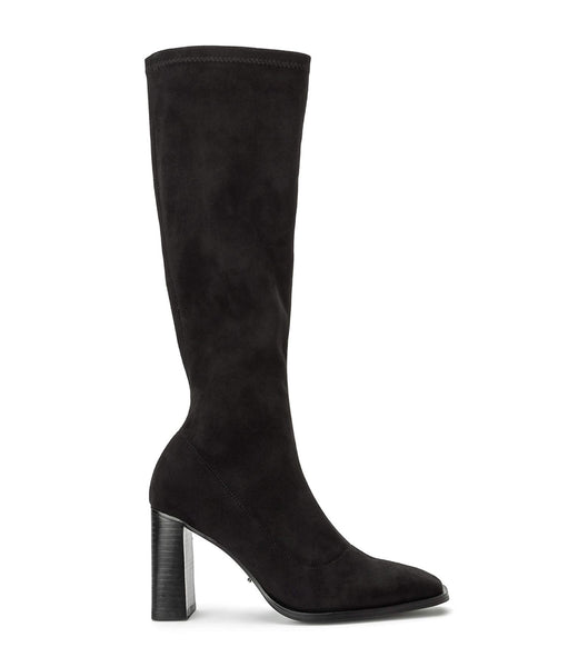 Tony Bianco Renae Black Stretch Ruskind 8.5cm Mid Calf Støvler Sort | DKZDE77182