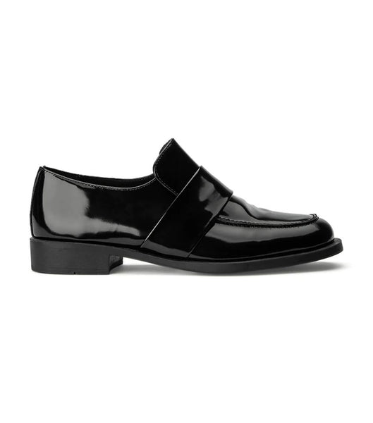 Tony Bianco Rovin Black Hi Shine 2.5cm Loafers Sort | BDKSD29610