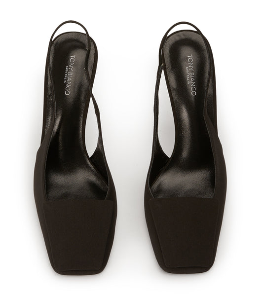 Tony Bianco Rue Black Crepe 10.5cm Event hæle Sort | DKNEJ38665