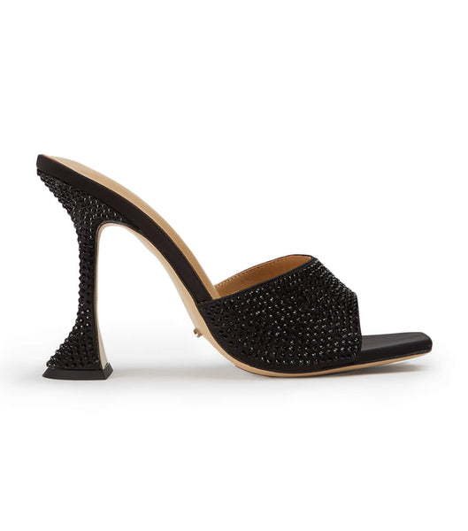 Tony Bianco Serri Black Satin 10.5cm Brudehæle Sort | MDKFT52879