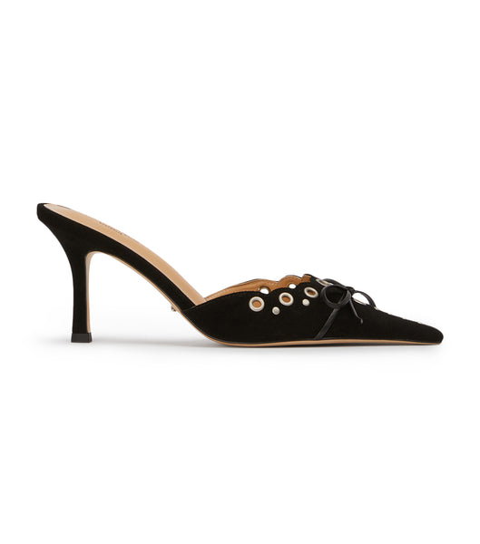 Tony Bianco Shae Black Ruskind 8cm Court Sko Sort | DKXBR31217