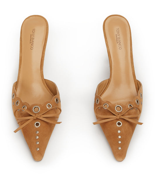 Tony Bianco Shae Butterscotch Ruskind 8cm Lave hæle Beige | DKNEJ94502