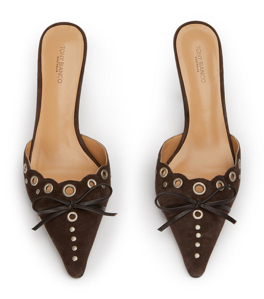 Tony Bianco Shae Espresso Ruskind 8cm Court Sko Chokolade | ADKWC14987