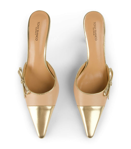 Tony Bianco Shirley Beech/Gold 8cm Court Sko Guld | DKEAH34555