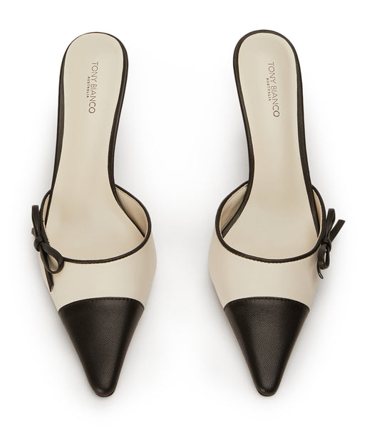 Tony Bianco Shirley Bone/Black 8cm Court Sko Beige Sort | SDKVO32802