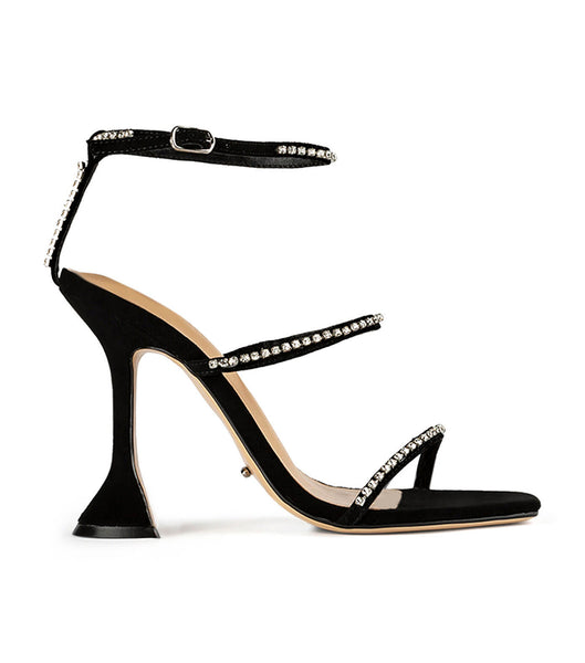 Tony Bianco Shy Black Ruskind 10.5cm Bling hæle Sort | MDKFT46606