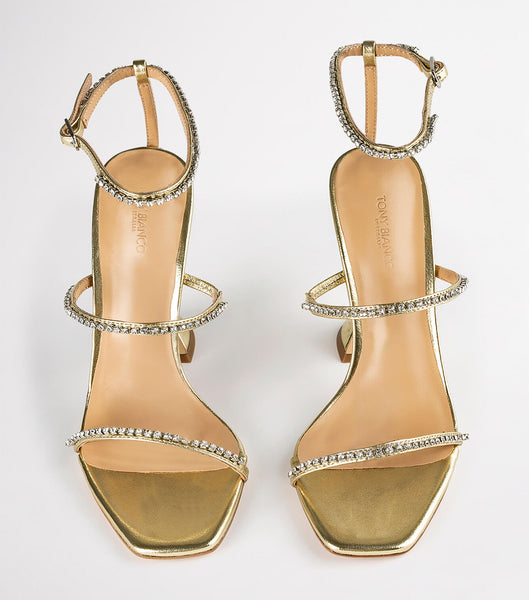 Tony Bianco Shy Gold Nappa Metallic 10.5cm Event hæle Guld Metal | ADKDF44476