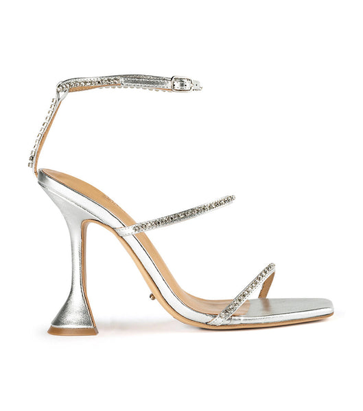 Tony Bianco Shy Silver Nappa Metallic 10.5cm Bling hæle Sølv Metal | UDKTG59953