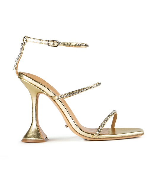 Tony Bianco Skye Gold Nappa Metallic 10.5cm Bling hæle Guld Metal | DKJKU89987