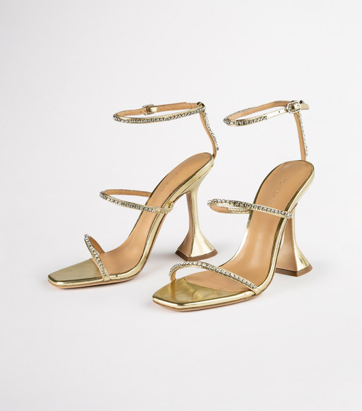 Tony Bianco Skye Gold Nappa Metallic 10.5cm Strappy hæle Guld Metal | DKQCS18987