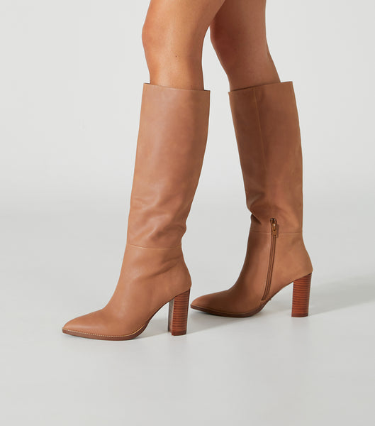 Tony Bianco Skyla Caramel Venice 9cm Mid Calf Støvler Beige | DDKVO68660