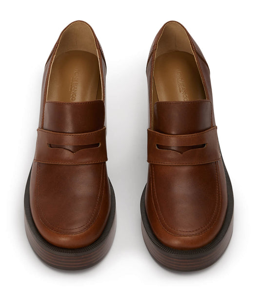 Tony Bianco Taranto Cognac 9cm Loafers Brune | DKXBR86851