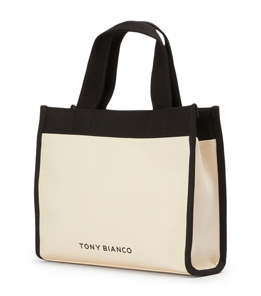 Tony Bianco Teagan Black/Beige Tote Bag Accessories Sort Beige | ADKDF15731