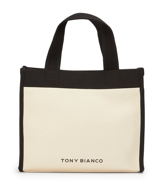 Tony Bianco Teagan Black/Beige Tote Bag Accessories Sort Beige | ADKDF15731