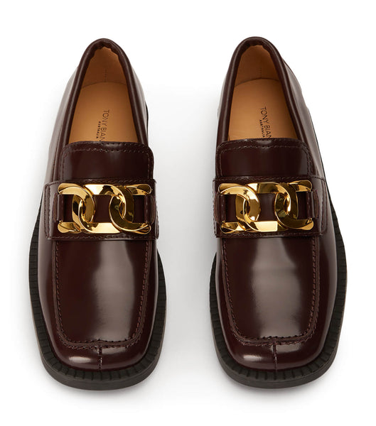 Tony Bianco Tia Vino Hi Shine 4cm Loafers Chokolade | LDKTR54151