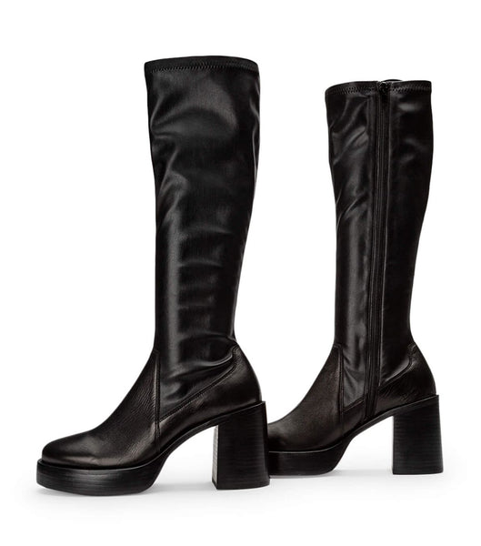 Tony Bianco Tibby Black Venice/Black Venezia 9cm Mid Calf Støvler Sort | DKQAV30275