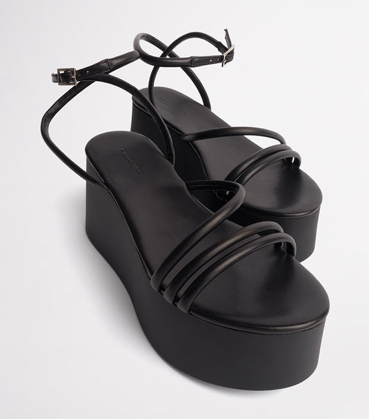 Tony Bianco Tory Black Sheep Nappa 9.5cm Strappy hæle Sort | DKJVR35928