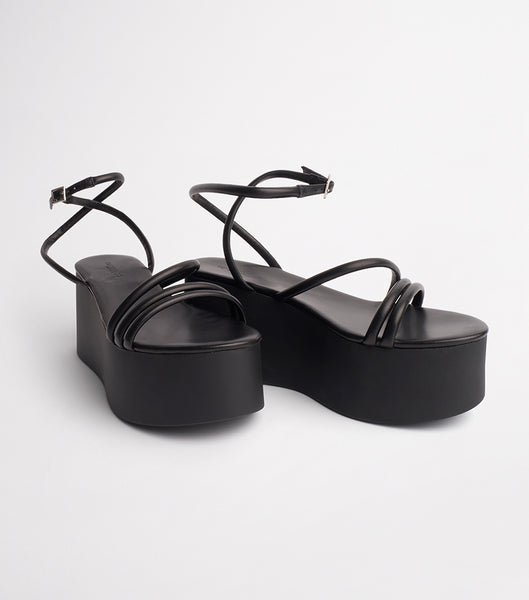 Tony Bianco Tory Black Sheep Nappa 9.5cm Strappy hæle Sort | DKJVR35928