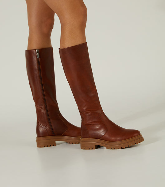 Tony Bianco Wanda Cognac 4.5cm Mid Calf Støvler Brune | DKEGJ32908