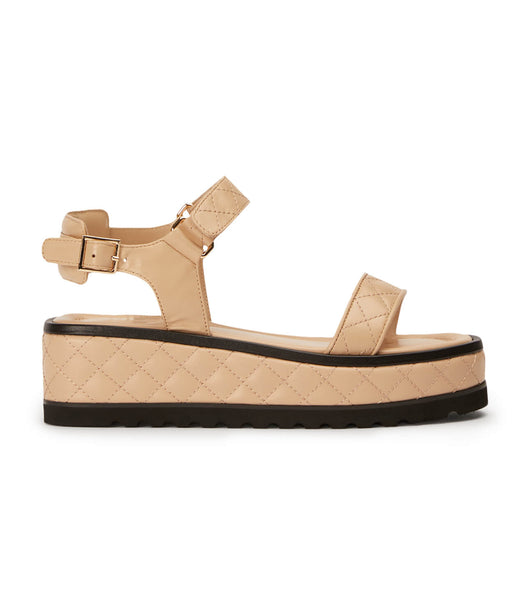 Tony Bianco Zahara Beech Nappa 6cm Flade Sandaler Beige | QDKWA54166