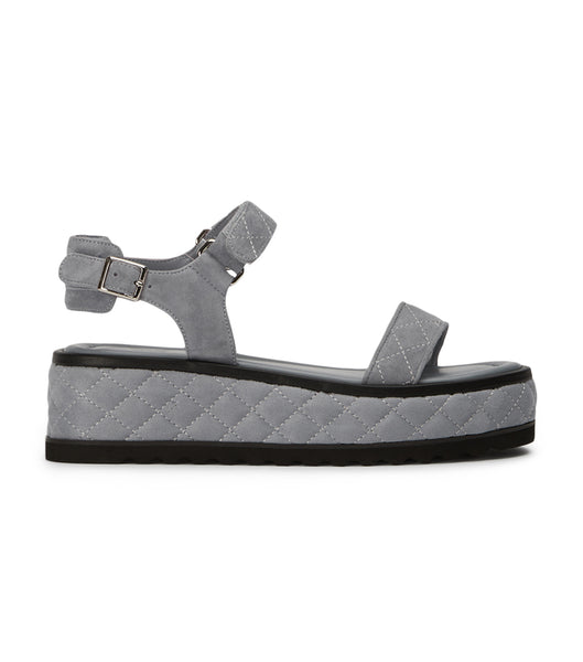 Tony Bianco Zahara Steel Grey Ruskind 6cm Flade Sandaler Grå | QDKUV94369