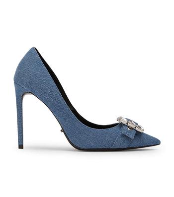 Tony Bianco Abbey Washed Denim 10.5cm Court Sko Blå | DKJVR58636