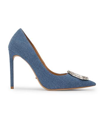 Tony Bianco Alison Washed Denim 10.5cm Bling hæle Blå | SDKNY40548