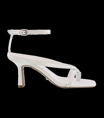 Tony Bianco Becca White Sheep Nappa 7.5cm Lave hæle Hvide | QDKWA31300