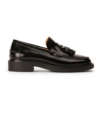 Tony Bianco Colt Black Hi Shine 4.5cm Loafers Sort | ZDKNQ93645