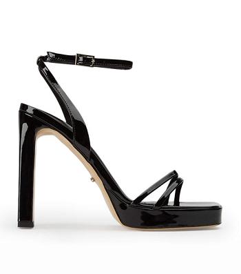 Tony Bianco Dandy Black Lak 11.5cm Strappy hæle Sort | DKJBT62836