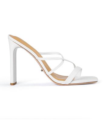 Tony Bianco Fior White Kid 11cm Strappy hæle Hvide | DDKVO40647